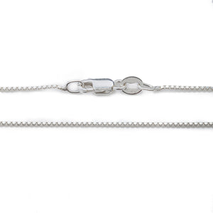 .8MM Sterling Silver Box Chain with Lobster Claw Clasp