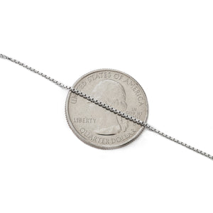 1MM Sterling Silver Box Chain with Lobster Claw Clasp