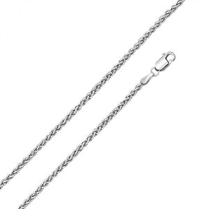 925 Sterling Silver Wheat Chain 1.5MM or 2MM Lobster Claw Clasp 16-30"