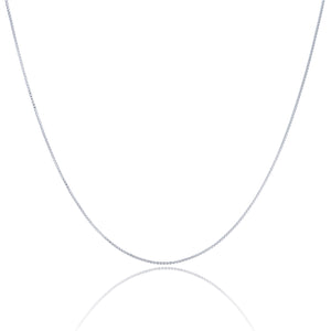 925 Sterling Silver 1.5 MM Box Chain Italian - Rhodium Plated - Lobster Claw 16 - 36 Inch