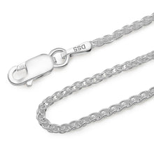 Load image into Gallery viewer, 925 Sterling Silver Wheat Chain 1.5MM or 2MM Lobster Claw Clasp 16-30&quot;