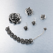 Load image into Gallery viewer, Designer Stainless Steel Rose Bracelet with 3&quot; extender