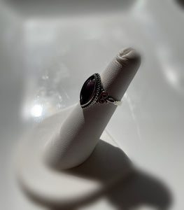 Amethyst Sterling Silver Faceted Ring