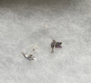 Hummingbird Abalone Sterling Silver Stud Earrings