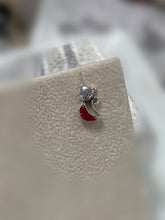 Load image into Gallery viewer, Cat Red Coral Sterling Silver Stud Earrings