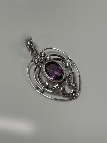 Amethyst Sterling Silver Pendant