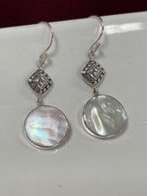 Load image into Gallery viewer, Mother of Pearl Sterling Silver  Pierced Earrings