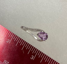 Load image into Gallery viewer, Amethyst Sterling Silver Pendant, tear drop shape stone