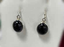 Load image into Gallery viewer, Onyx Sterling Silver Earrings, oval in shape
