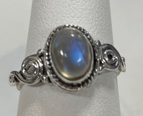 Moonstone Sterling Silver Ring - sizes 7 and 8