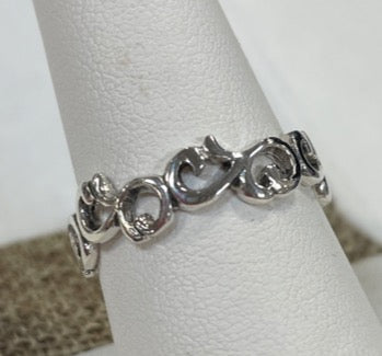 Sterling Silver Swirl Design Ring - Sizes 8 and 9