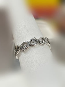 Sterling Silver Swirl Design Ring - Sizes 8 and 9