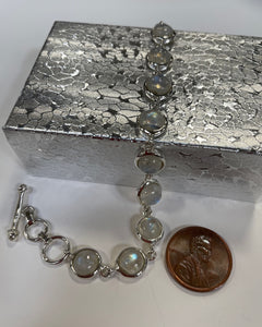 Moonstone Sterling Silver Toggle Bracelet