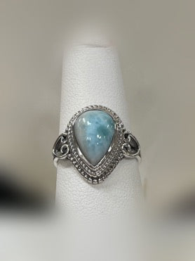 Larimar Sterling Silver Ring - Sizes 6 and 9