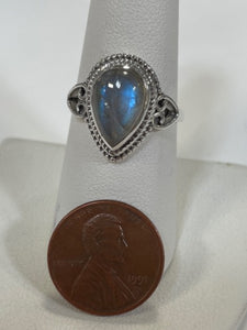 Moonstone Sterling Silver Ring - Size 8