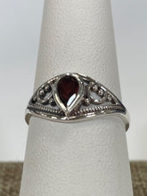 Load image into Gallery viewer, Garnet Sterling Silver Ring - Size 7