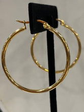Load image into Gallery viewer, Gold Plated Stainless Steel thin Hoop Earrings