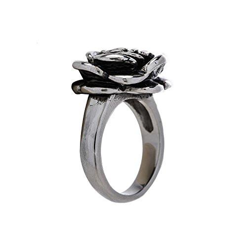 Designer Stainless Steel Rose Ring Sizes 5 through 10