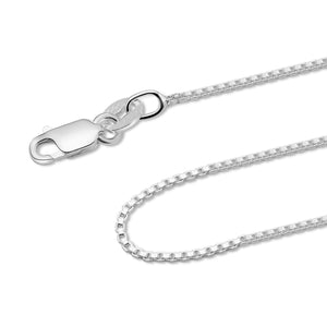 1MM Sterling Silver Box Chain with Lobster Claw Clasp