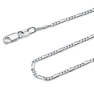 925 Sterling Silver 1.8MM Figaro Chain Made in Italy