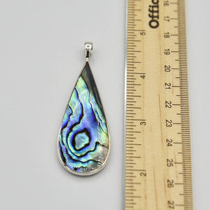 Abalone or Coral Double Sided Sterling Silver Pendant