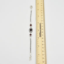 Load image into Gallery viewer, Garnet Sterling Silver Bracelet 7&quot;-7.5&quot;