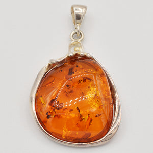 Amber and Sterling Silver Pendant