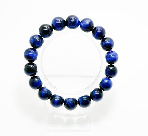 Blue Tiger's Eye Gemstone Stretch Bracelet