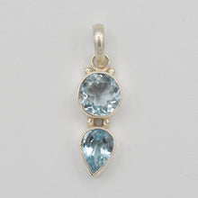 Load image into Gallery viewer, Blue Topaz Sterling Silver Pendant