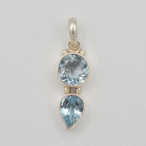 Blue Topaz Sterling Silver Pendant