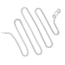 Load image into Gallery viewer, 1.5MM Sterling Silver Box Chain with Lobster Claw Clasp