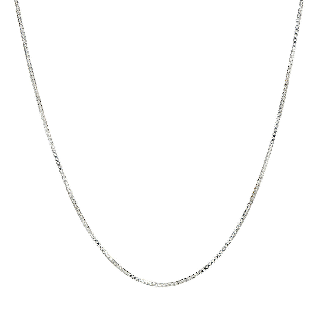 .8MM Sterling Silver Box Chain with Lobster Claw Clasp