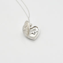 Load image into Gallery viewer, Sterling Silver Heart Locket with Cubic Zirconia (CZ)
