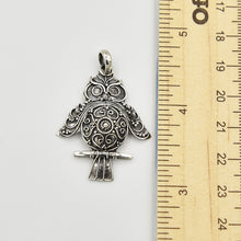 Load image into Gallery viewer, Sterling Silver Owl Pendant