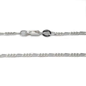 925 Sterling Silver 1.8MM Figaro Chain Made in Italy