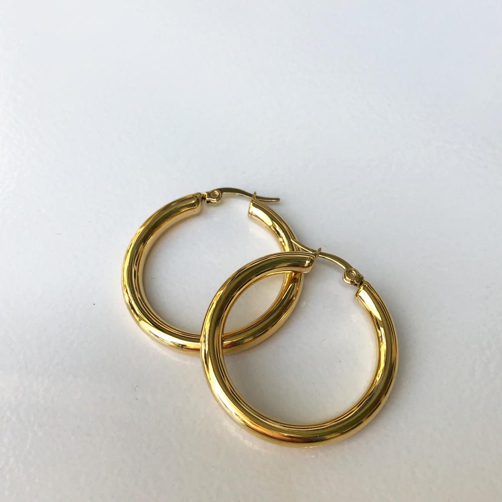 Gold Plated thick Stainless Steel Earrings