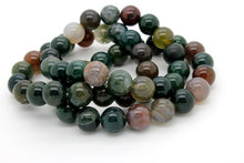 Load image into Gallery viewer, Green Moss Agate Natural Gemstone Stretch Elastic Bracelet
