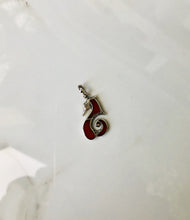 Load image into Gallery viewer, Coral and Sterling Silver Sea Horse Pendant
