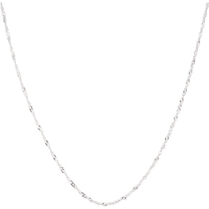 1.2MM Sterling Silver Singapore Chain with Lobster Claw Clasp