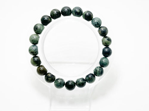 Kambaba Jasper Smooth 8mm Round Natural Gemstone Stretch Bracelet