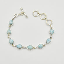 Load image into Gallery viewer, Larimar and Sterling Silver Toggle Bracelet 7&quot;-7.5&quot;