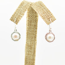 Load image into Gallery viewer, Sterling Silver Fresh Water Mabe&#39; Pearl Earrings