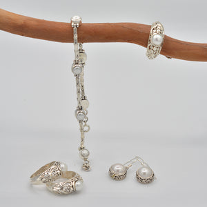 Sterling Silver Fresh Water Mabe' Pearl Earrings