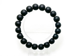 Matte Natural Black Onyx Stretch Gemstone Bracelet