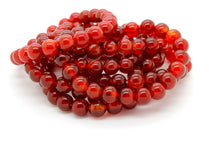 Load image into Gallery viewer, Natural Carnelian Smooth Round Sphere Ball Stretch Gemstone Bracelet