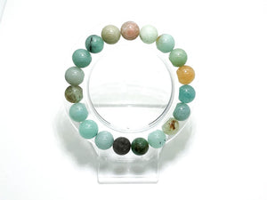 Natural Multi-Color Amazonite Gemstone Bracelet  - 10mm Beads