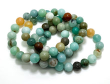 Load image into Gallery viewer, Natural Multi-Color Amazonite Gemstone Bracelet  - 10mm Beads