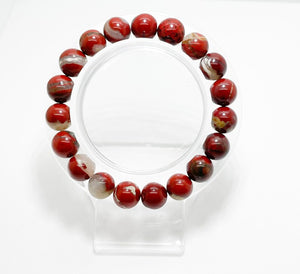 Natural Red Jasper Gemstone Stretch Elastic Cord Bracelet