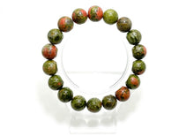 Load image into Gallery viewer, Natural Unakite Smooth Round Gemstone Stretch Elastic Cord Bracelet
