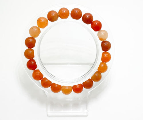 Orange Carnelian Agate Beads Gemstone Stretch Bracelet